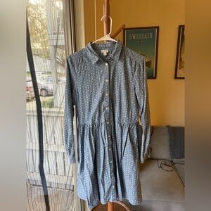 J Crew Blue Denim Button Down Dress